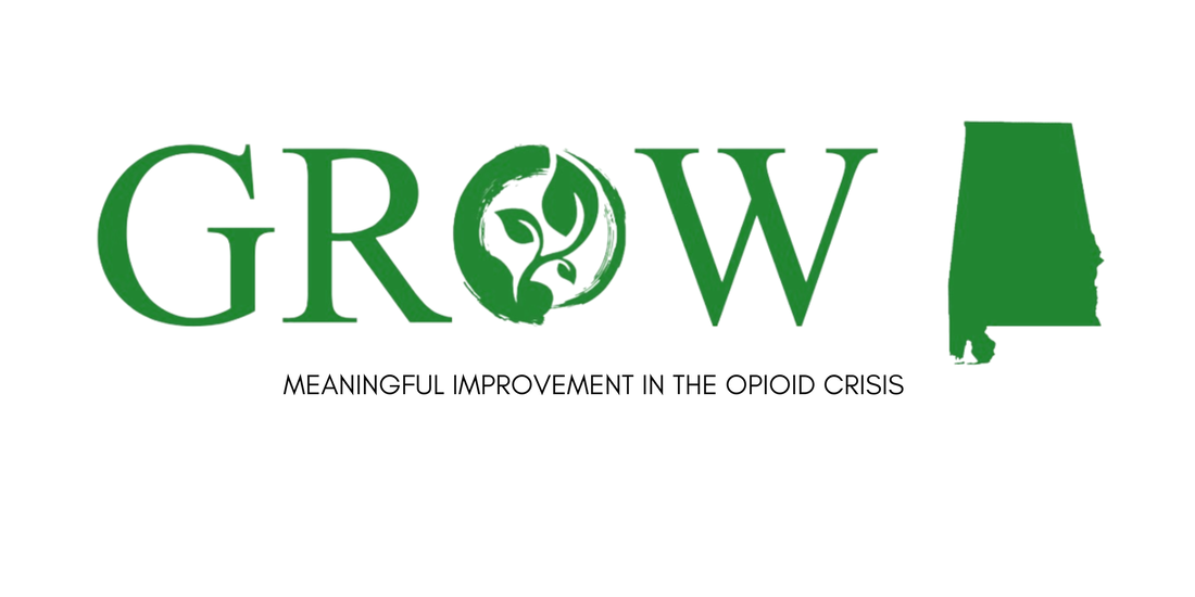 Green GROW Alabama logo  